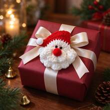 6Pcs Handmade Crochet Santa Claus Christmas Ornaments, Cute Knitted Xmas Tree Hanging Decorations For Gift Wrapping DIY Holiday Party Decor - A - View 4