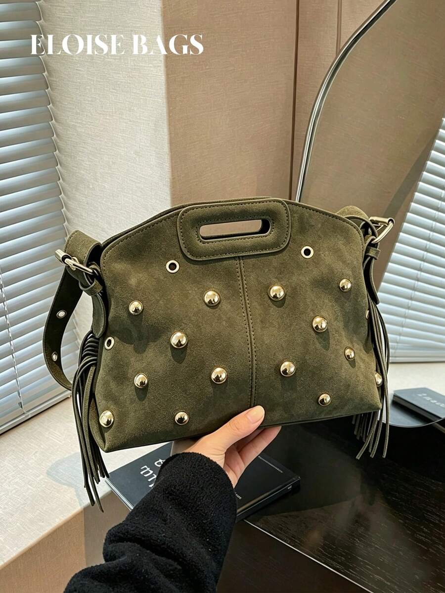 小眾設計流蘇女款新個性百搭手提包，休閒通勤單肩斜挎包