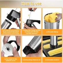 22pcs Stainless Steel Cookie Press And Churro Maker Tool Set. Easy To Operate And Clean, Allowing You To Easily Make Delicious Churros. Also Suitable For Making Cookies, Cream Cakes And Other Desserts, An Essential Tool For Home Baking. - Multicolor - View 3