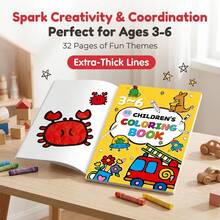 1Pc Bright Cover Cartoon Element Coloring Book, Free Drawing Activity ...