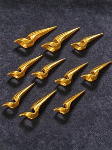 10pcs/5pcs Cosplay Cat Claw Nail Props Gothic Style Pointed Finger Claws Nail Covers Halloween Role Play - Multicolor - View 11