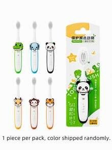 8pcs Animal Pattern Kids Toothbrush, Soft Bristles For Gum Protection, Suitable For Infants And Toddlers, Interchangeable Animal Head Decorations - Multicolor - View 11