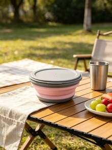 Collapsible Bowl With Lid, Portable Outdoor Folding Lunch Box, Retractable Bowl, Suitable For Travel And Office Storage - Multicolor - View 10