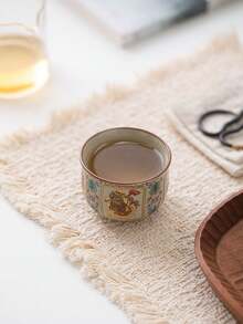 1/2/4/6pcs Ceramic Tea Cups, Vintage Home And Guest Tea Cups, Kung Fu Tea Cups, Black Tea Cups, Water Cups, Espresso Cups, Gift Cups, Suitable For Daily Use, Gatherings, Parties - Multicolor - View 5