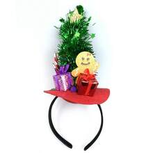 3pcs/Creative Christmas Tree Gift Box Headband, Fun Dress-Up Headband, Suitable For Christmas Party Holiday Performance Costume Accessories - Green Christmas Tree - View 9