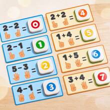 1PC-Math Manipulatives For Kids, Hand Counting Toy With Number Blocks, Montessori Educational Learning Toy For Preschool, Portable Storage Box For Addition Subtraction Skills 3+ Years - Multicolor - View 2