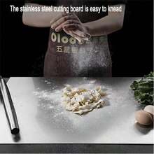 1-Piece Luxury 304 Stainless Steel Cutting Board, Durable And Mildew-Proof, Essential Kitchen Tool For Home Chefs And Cooking Enthusiasts, Suitable For Cutting Meat, Cheese, Bread, Vegetables, And Fruits, Home Gift - Silver - View 9