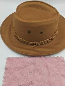1pc Western Cowboy Hat, Versatile Party Accessory For Christmas, Halloween, Valentine's Day, Carnival And More! Perfect For Couples Outings, Matching With Your Partner For Travel, Hiking, Horse Riding, Vacation, Creating A Romantic Couple Hat Look. The Hat Features Unique Woven Rope Craftsmanship, Excellent Texture, Classic Wide Brim Curved Design, Vintage And Personalized Style. - Multiple Styles - View 8