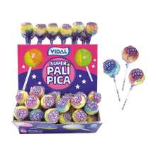 VIDAL Super Palipica estuche 1,7 Kg sin gluten sin grasa Favoritos Guardar Atractivos y ácidos caramelos con palo con un interior de chicle. Es el caramelo perfecto para los más atrevidos. Sabores frutales a naranja, fresa, limón. ¡No te lo pierdas! - VIDAL Super Palipica estuche 1,7 Kg - Ver 8