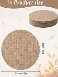 Tkvega • Home 1-12pcs Round Jute Placemats, Coasters, Heat-Resistant Table Mats, Suitable For Kitchen And Dining Room, Wedding Tablecloth, Home Decor, Wedding Decorations, Room Decor, Suitable For Wedding Party, Birthday Party, Family Gathering - Multicolor - View 3