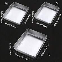 1pc/3pcs Tiramisu Box Stainless Steel Tray, Popular Cake Container, Special Mold, Suitable For Fruit, Meat, Vegetables, Easy To Clean, Suitable For Refrigerator, Freezer And Food Cabinet Storage - View 11