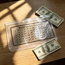 2pcs/4pcs, $500, $1000, $1500 And $5000 Savings Money Challenge Binder Tracker, Simple And Fun Way To Save Money, Budget Planner, Zipper Cash Envelopes, A6 Budget Binder Pages - Sets - View 5