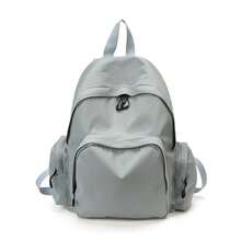 Simple Black Rucksack + Lightweight & Wear Resistant + College Weekend Travel + Smooth Fabric Basic Backpack - Multicolor - View 11