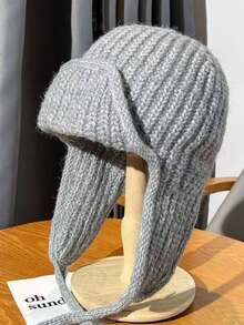 Women's Autumn/Winter Long Earflap Knitted Hat, Cycling Riding Cold-Proof Warm Hat, Face-Slimming Beanie, Lei Feng Hat, Winter Warm Hat, Perfect For Daily Wear - Multicolor - View 14