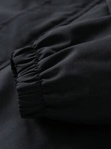 Men's Black Hooded Jacket, 3D Cut, Standard Fit, Long Sleeve - Black - View 7