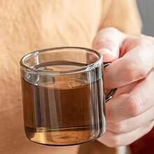 12/6/4/2pcs Smoke Gray Glass Espresso Cups With Handles, Suitable For Hot Latte Or Iced Latte, Tea, Perfect For Espresso Lovers, Microwave - Smoky Gray - View 2