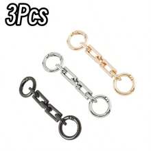 1Pc/2/3Pcs Bag Extension Chain Gold/Silver Color Optional Modification Accessory Chain Metal Texture Extended Chain Compatible With Underarm Bag Crossbody Bag Shoulder Strap Extension Buckle - Multicolor - View 21