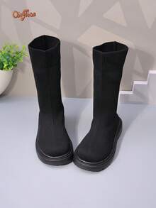 Christmas Kids Casual Boots For Daily Wear - Black - View 3
