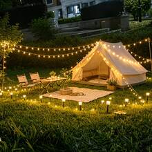 Solar Ice Cube LED Ground Lamps, Warm White & Rainbow Color Options, Clear Patterned Square Shade, Weather Resistant, Outdoor Stake Lighting For Path, Lawn, Backyard Gathering - Ice Cube Lamp - View 2