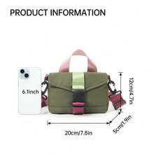 Myco 時尚中性斜挎包，輕量小包，多功能手提包/肩背包，適合購物、旅行、都市休閒、戶外，可放入手機，中性禮物，適合開學第一天、聖誕節、情人節及其他場合 - 米色 - 查看 6
