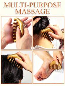 1pc Anti-Static Multi-Function Massage Comb, 8-Tooth Ball Design, Suitable For Scalp, Head And Neck Massage, Can Also Be Used As Hair Accessory - Multicolor - View 4