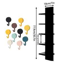 5 Tier Wall Shelf Unit Vertical Shelf Floating Storage Wall Shelf Decorative - View 8