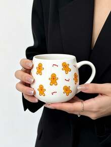 1pc Cute Ceramic Coffee Mug, European Style Fresh Ceramic Cup, Mug, Coffee Cup, Highly Attractive Afternoon Tea Cup, Coffee Cup, Juice Cup, Suitable For Home, Gathering, Party, Holiday Cup - Multicolor - View 12