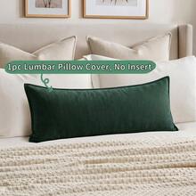 1pc Deep Emerald Green Waist Support Pillow Case, Herringbone Texture Square Cushion Cover With Piping, Decorative Throw Pillow Cover Without Insert, Christmas Farmhouse Home Decor - Christmas Green - View 8