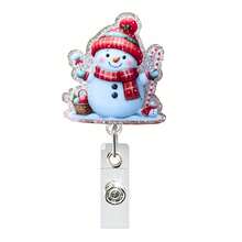 1pc Christmas Acrylic Christmas Tree Snowman Badge Retractable Lanyard - Multicolor - View 9