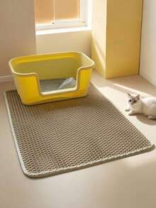 Double-Layer Cat Litter Pad, Splash-Proof And Leak-Proof Floor Mat, Suitable For Cats And Dogs, Automatic Cleaning Cat Litter Box Mat, Halloween, Christmas, Cat Products, Home Decorations - Beige - View 5