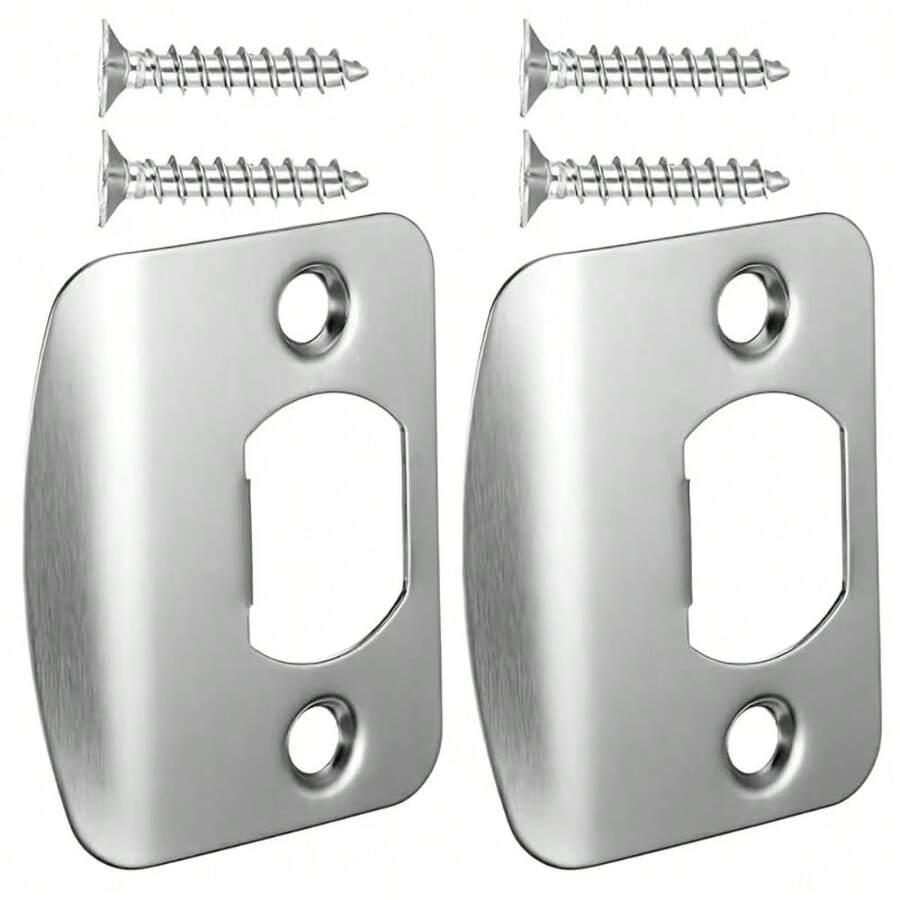 1 Set Of 2pcs Door Bumpers/Door Lock Bumpers/Door Backboard/Round Corner Bumpers, Suitable For Indoor Doors/Home Office - Silver - View 1