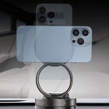 1pc New Magnetic Car Phone Holder With Vacuum Suction, Universal Dashboard Desktop Multi-Function Navigation Stand - Fold - View 7
