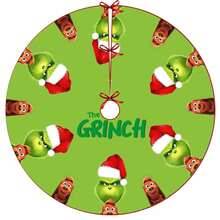 The Grinch 1pc Christmas Tree Skirt, Multi-Pattern Christmas Tree Base Cover, Holiday Theme Home Party Christmas Decoration - Multi-color - View 18