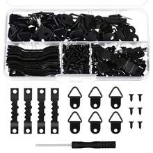 251pcs Black & Gold Heavy Duty Picture Frame Hanging Hooks Set, Art Photo Wall Hanging Hooks, Includes Screws - Multicolor - View 2