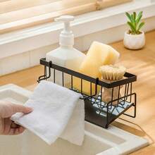 1pc Stainless Steel Sink Organizer With Drip Tray, Rust-Proof Kitchen Storage Rack - Rust-Proof Kitchen Storage Shelf For Sponges, Soap Dispensers And Cleaning Cloths - Durable Countertop Accessory, Kitchen Sink Sponge Holder - Multicolor - View 12