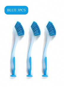 1/2/3/4pcs Suction Cup Dish Brush Set, Soft Bristle Long Handle, Kitchen & Bathroom Cleaning Brush, Suitable For Bowls, Pots, Stoves And Other Cleaning - Multicolor - View 21