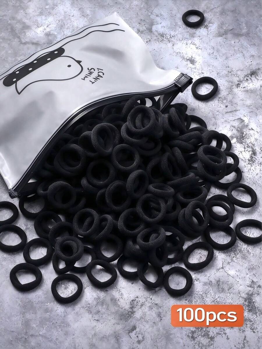 100/300/500pcs/Set Small Women's Elastic Hair Bands Black Colorful ...