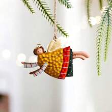 4pcs Christmas Decoration Angel Hanging Ornaments, Holiday Atmosphere, Handmade Texture, Cute Gift, Home Party, New Hot-Selling - Multi-color - View 6