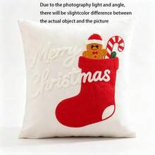 1pc Christmas Tree Embroidered Pillow Case, Christmas Style, Suitable For Living Room, Bedroom, All Seasons - Multicolor - View 6
