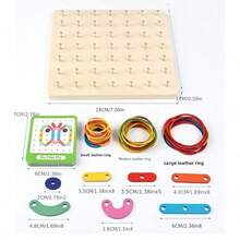 Children's Educational Multi-Changeable Pegboard Set, Creative Thinking Training, Geometric Shapes Color And Shape Recognition Puzzle, Christmas Toy - Multicolor - View 12