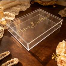 Transparent Acrylic DIY Gift Box, Wedding Favor Storage Box, Luxury Desktop Jewelry & Sundries Organizer - Clear - View 1