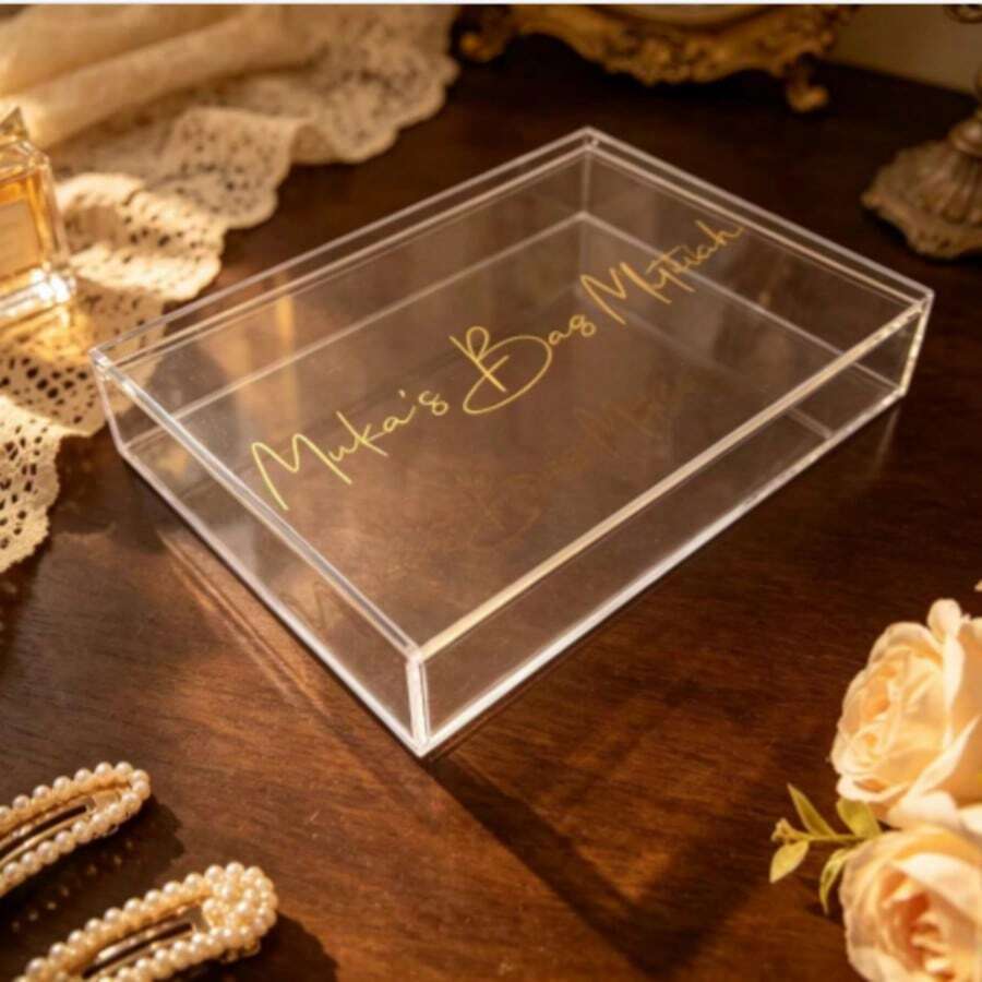 Transparent Acrylic DIY Gift Box, Wedding Favor Storage Box, Luxury Desktop Jewelry & Sundries Organizer - Clear - View 1