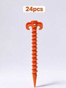 24pcs Heavy-Duty Screw-In Tent Stakes - Spiral Tip Suitable For Tents, Canopies, RV, For Power Drill Installation, Outdoor Camping Pegs For Soil, Sand, Grass, Rocky Terrain - A - View 7