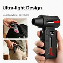 160000RPM Handheld Turbo Dust Blower, 5-Speed Adjustable Electric Air Duster With LED Digital Display, 50m/S High Wind Speed, Multi Nozzles, Portable Mini Blower For Car Interior, PC Cleaning, BBQ Ignition & Inflation - Handheld - View 6