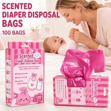 100pcs Disposable Baby Diaper Disposal Bags, Odor-Locking And Deodorizing, For Home, Travel And Outdoor Use, Baby Diaper Waste Bags - Multicolor - View 11