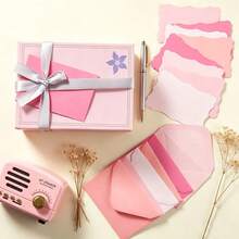 40/100pcs Mini Shades Pink Wave Edge Envelopes, 10X7cm Small Gift Envelopes For Cards, Ideal For Wedding Invitations, Gift Cards, Crafts Birthday Party, Thank You - A - View 3