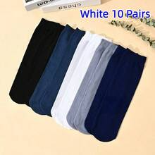 1/5/10/20 Pairs Loose Breathable Thin Elastic Socks - Comfortable And Unrestricted, Perfect For Leg Swelling And Elderly. Plus Size Mid-Calf Business Socks, Random Color, Unisex Versatile Style - Multicolor - View 14