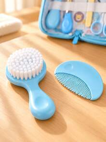 1 Set Portable Daily Care Tool Kit With Storage Bag, Nail Clipper, Comb, Soft Bristle Brush, Scissors, Nail File, Multiple Colors Available - A - View 7