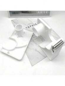 Minimalist Design Lightweight Handheld Tape Dispenser, Portable Tape Cutter For Office, Children's Crafts, Suitable For Tape Width Up To 2cm - White - View 6