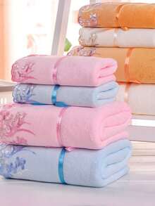 Pink Lace Edge Bath Towel Set, Daily Use Hand Towel,Face Towel,Wash Cloths,Bath Towel,Coral Fleece Soft Aborsent Quick Dry Towel,Bath Room Decoration, , Bathroom Decor - Lace Trim - Pink - View 10